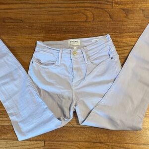 Frame Denim Light Lavender High-Rise Skinny Jeans